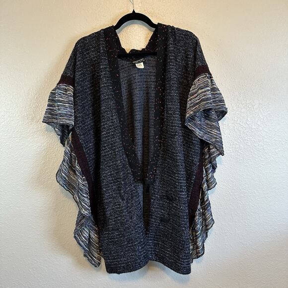 VTG Lee Anderson Shawl Open Cardigan O/S Lagenlook Boho Sweater Art To Wear - Picture 1 of 10